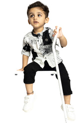 Gusto Newborn Baby Full-Sleeve Chinese Collar Shirt