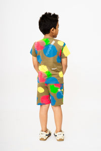 Gusto's Boys Printed Round Neck Co-ord set