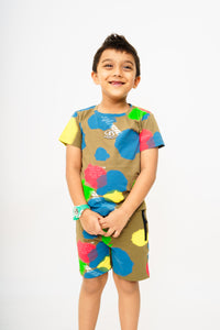 Gusto's Boys Printed Round Neck Co-ord set