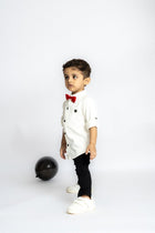 Gusto New Born Boys Full-Sleeve Collar Shirt with Bow