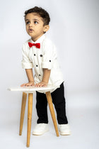Gusto New Born Boys Full-Sleeve Collar Shirt with Bow