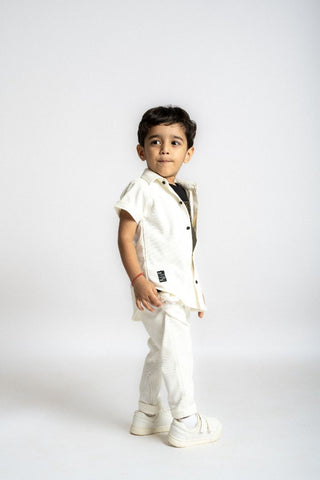 Gusto Newborn Half-Sleeve Co-Ord Set with Shirt