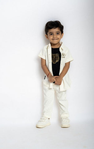 Gusto Newborn Half-Sleeve Co-Ord Set with Shirt