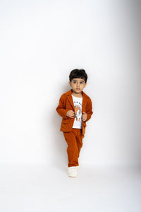 Gusto Newborn Boys Cord self line Hosiery Blazer Set