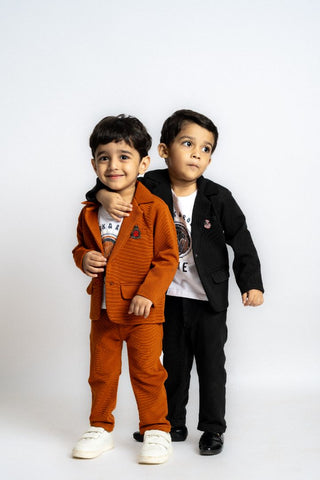 Gusto Newborn Boys Cord self line Hosiery Blazer Set