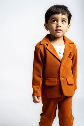 Gusto Newborn Boys Cord self line Hosiery Blazer Set