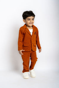 Gusto Newborn Boys Cord self line Hosiery Blazer Set