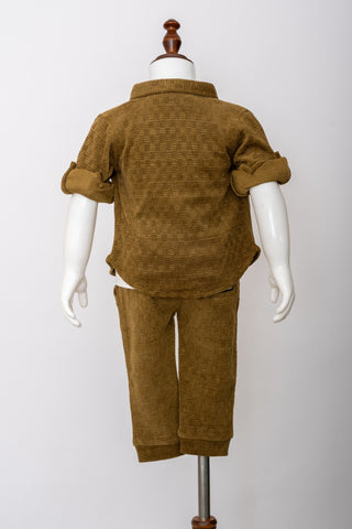 Gusto Newborn Full-Sleeve Shirt Co-Ord Set