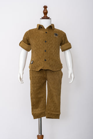 Gusto Newborn Full-Sleeve Shirt Co-Ord Set