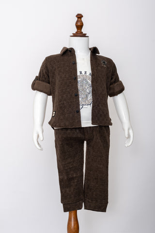 Gusto Newborn Full-Sleeve Shirt Co-Ord Set