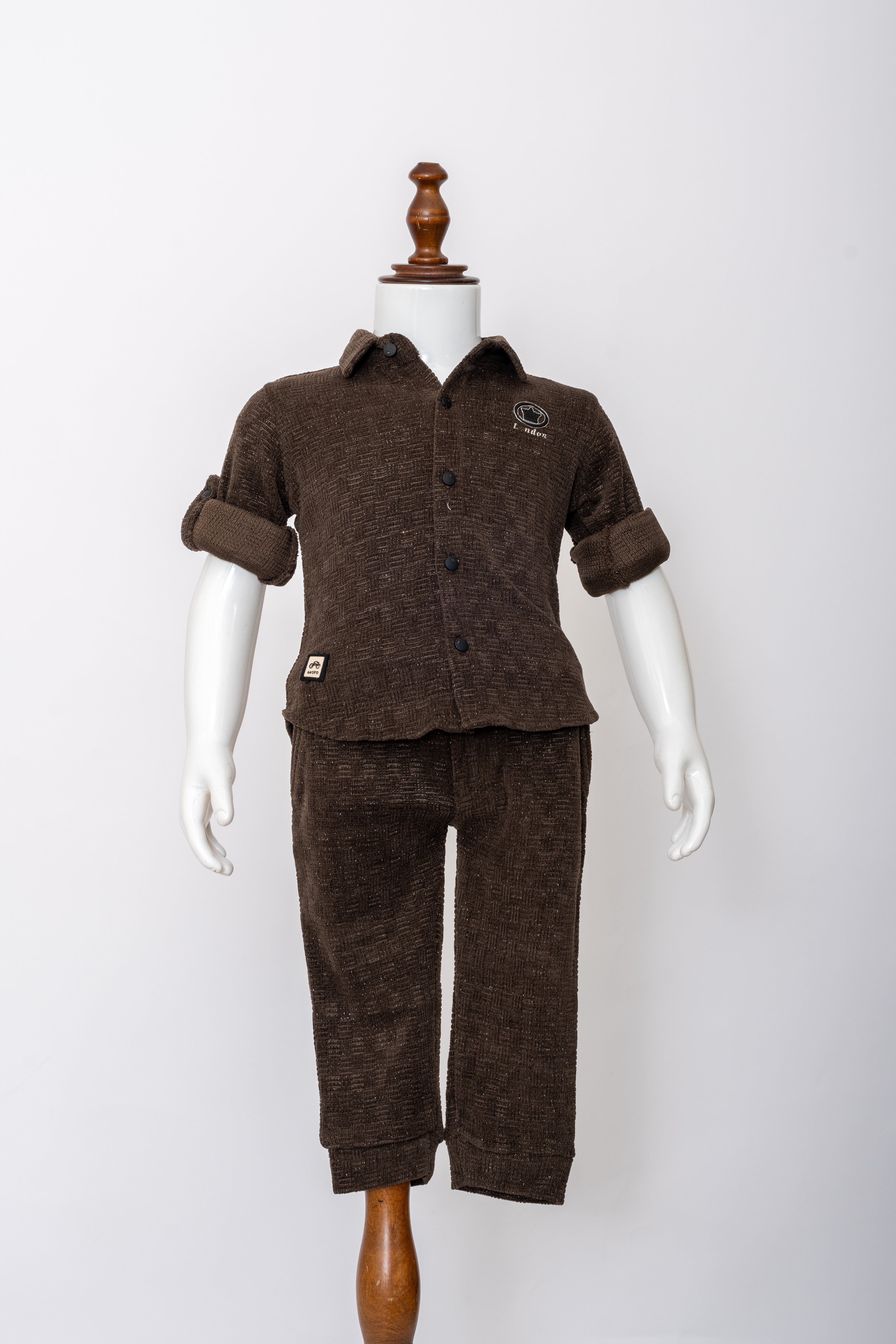 Gusto Newborn Full-Sleeve Shirt Co-Ord Set