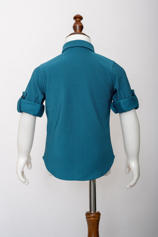 Gusto New Born Boys Full-Sleeve Collar Shirt with Bow