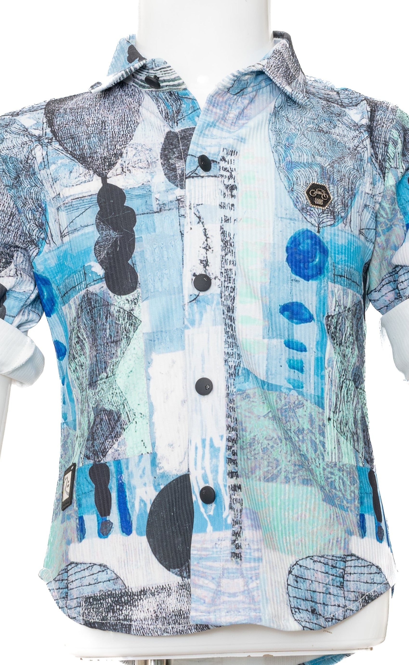 Gusto New Born Boys Full Sleeve Collar Shirt