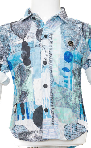 Gusto New Born Boys Full Sleeve Collar Shirt