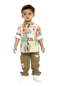 Gusto New Born Boys Full Sleeve Collar Shirt