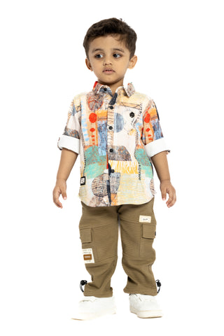 Gusto New Born Boys Full Sleeve Collar Shirt