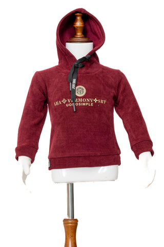 Gusto Newborn Boys Maroon Hoodie