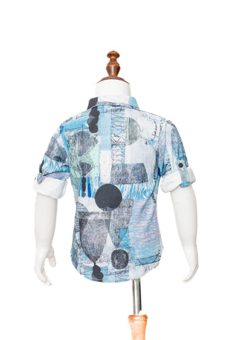Gusto New Born Boys Full Sleeve Collar Shirt