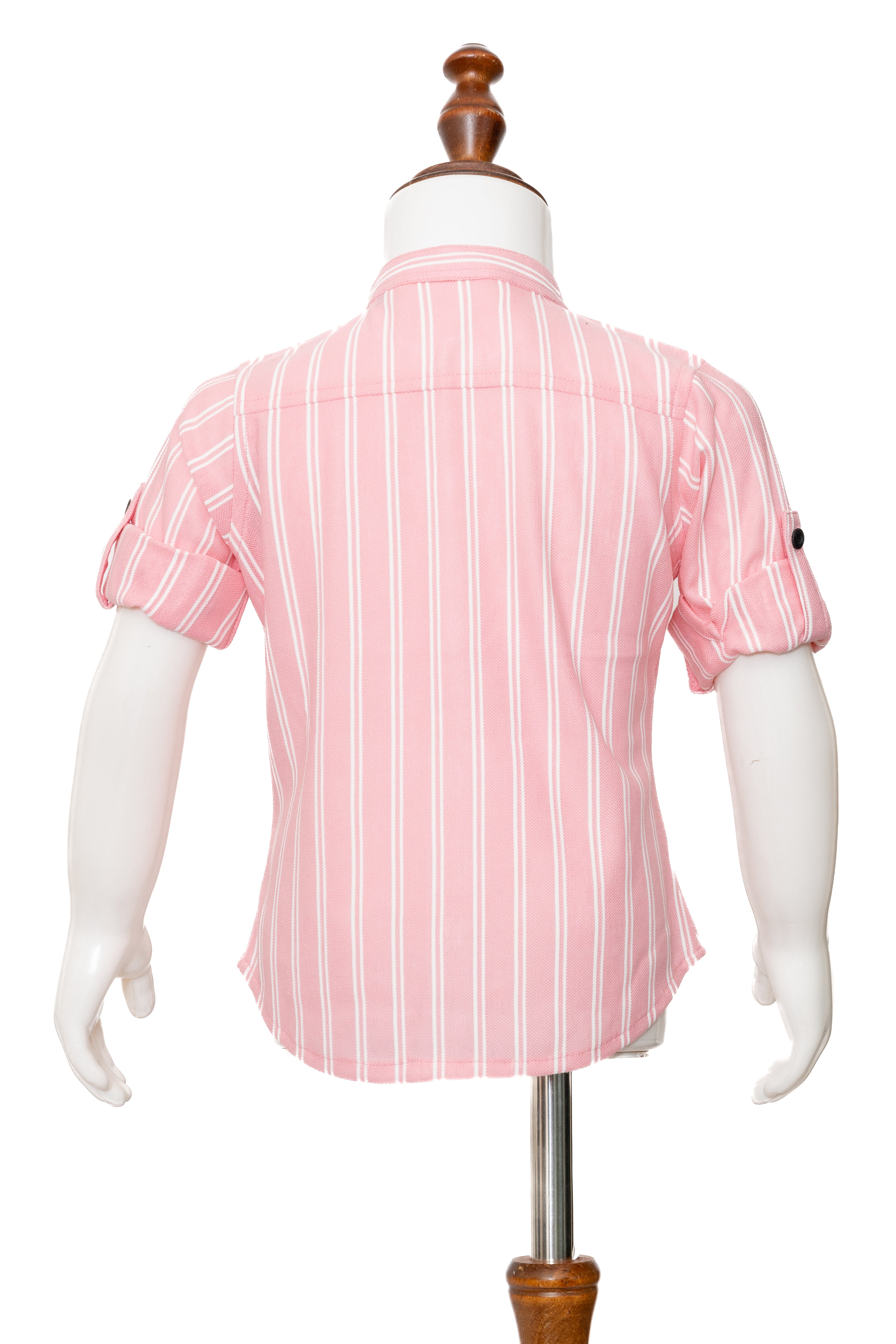 Gusto Newborn Boys Striped Chinese Collar Shirt