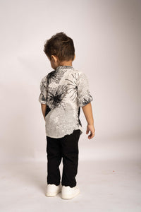Gusto Newborn Baby Full-Sleeve Chinese Collar Shirt