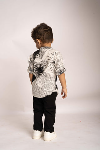 Gusto Newborn Baby Full-Sleeve Chinese Collar Shirt