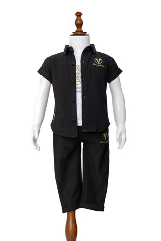 Gusto Newborn Half-Sleeve Co-Ord Set with Shirt