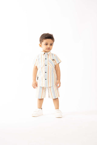Gusto Newborn Half-Sleeve Shirt Co-Ord Set